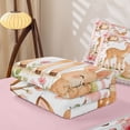 thumbnail image 6 of Manfei Cute Rabbit Zipper Twin Comforter Sets with Fitted Sheet and 2 Pillowcases,Woodland Animal Zipper Bedding Set,Pink,Pink Reversible,4pcs, 6 of 8