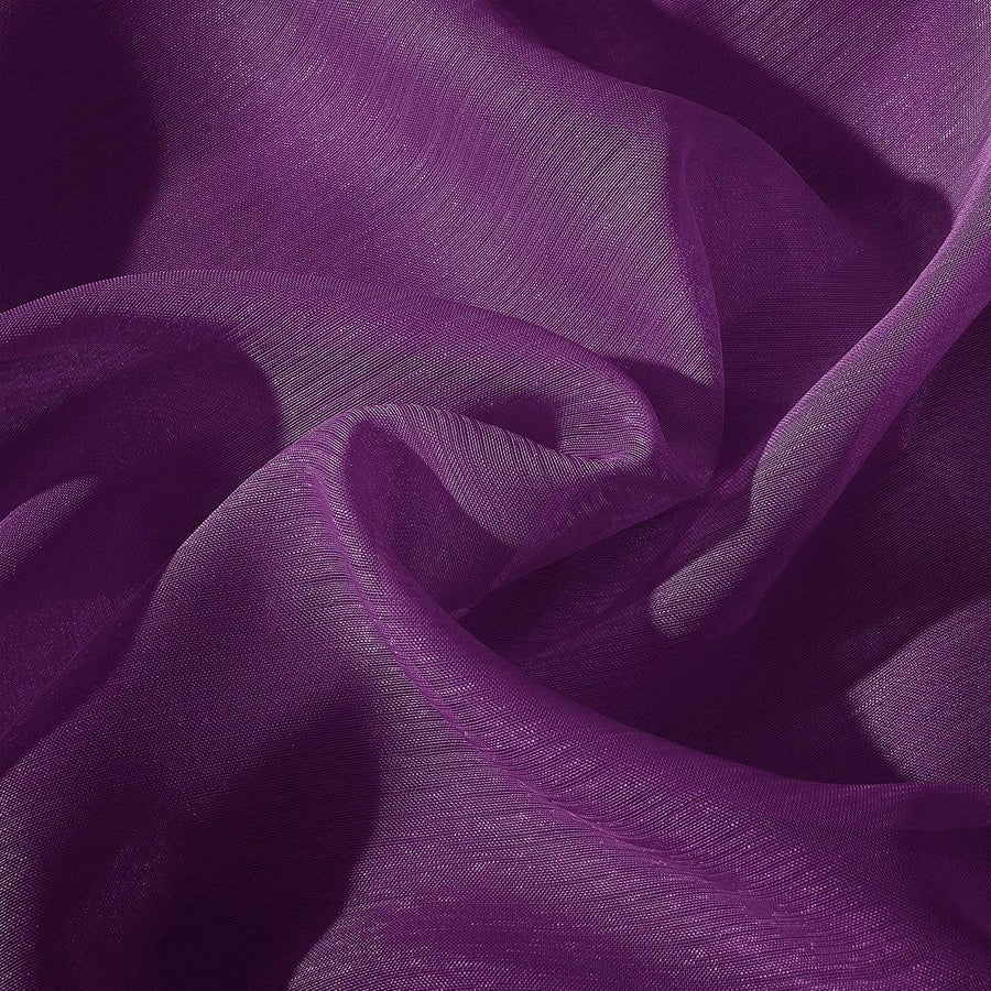 Dainty Home Malibu Textured Semi-Sheer Grommet Top Curtain Panel Pair, 108" x 84" In Purple
