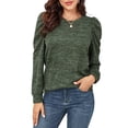 thumbnail image 3 of Sudadera con mangas abullonadas, sudadera con cuello redondo para mujer, sudadera con cuello redondo de moda, sudadera de manga larga elaborada por expertos, 3 of 5