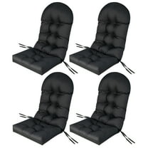 Topbuy 4PCS 49" x 23" Patio Adirondack Chair Cushion High Back Fade Resistant 5" Seat Pad Outdoor Black