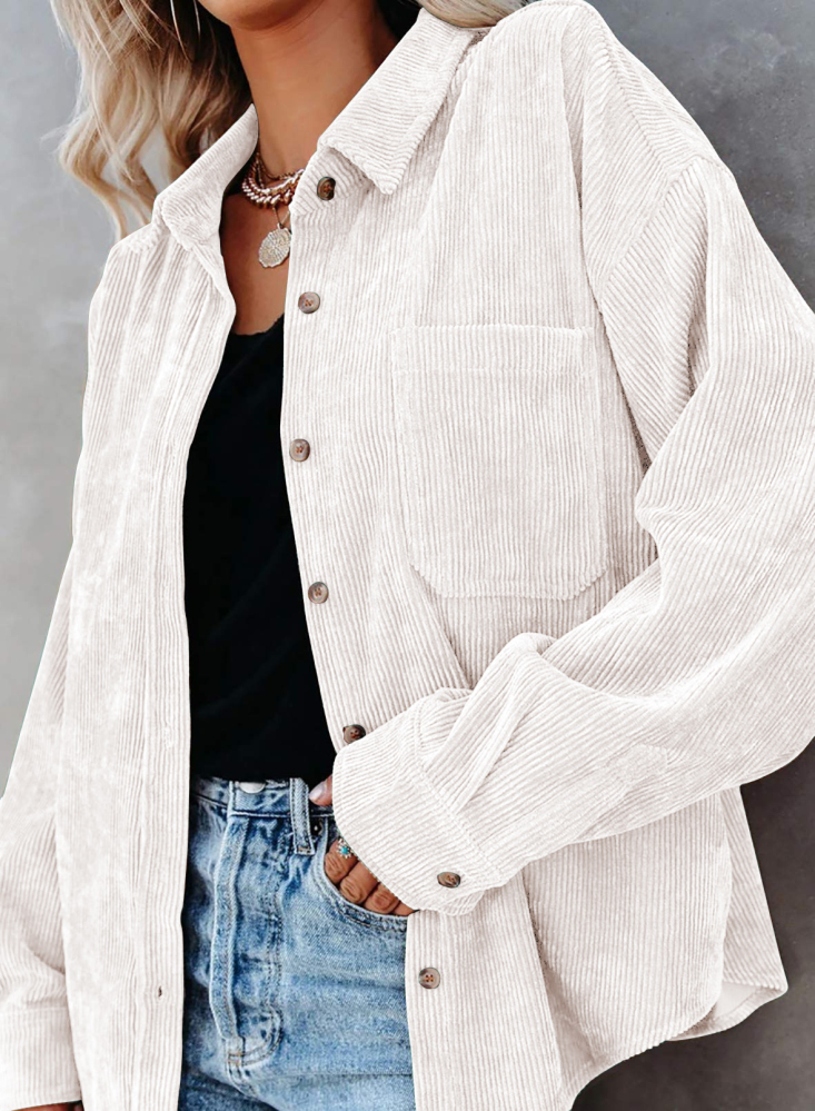 KISSMODA Womens Plain Shirts Flannel Shacket Jacket Long Sleeve Button Down Boyfriend Coats Blouse