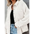 thumbnail image 6 of KISSMODA Womens Plain Shirts Flannel Shacket Jacket Long Sleeve Button Down Boyfriend Coats Blouse, 6 of 8