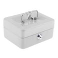 thumbnail image 1 of Boîte à Billets 6 Pouces pour Petite Caisse avec Clé Grande Coffre-Fort Verrouillable en Blanc, 1 of 8