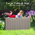 thumbnail image 4 of 80 Gallon Brown Resin Wood Look Outdoor Storage Deck Box with Lockable Lid, 4 of 7