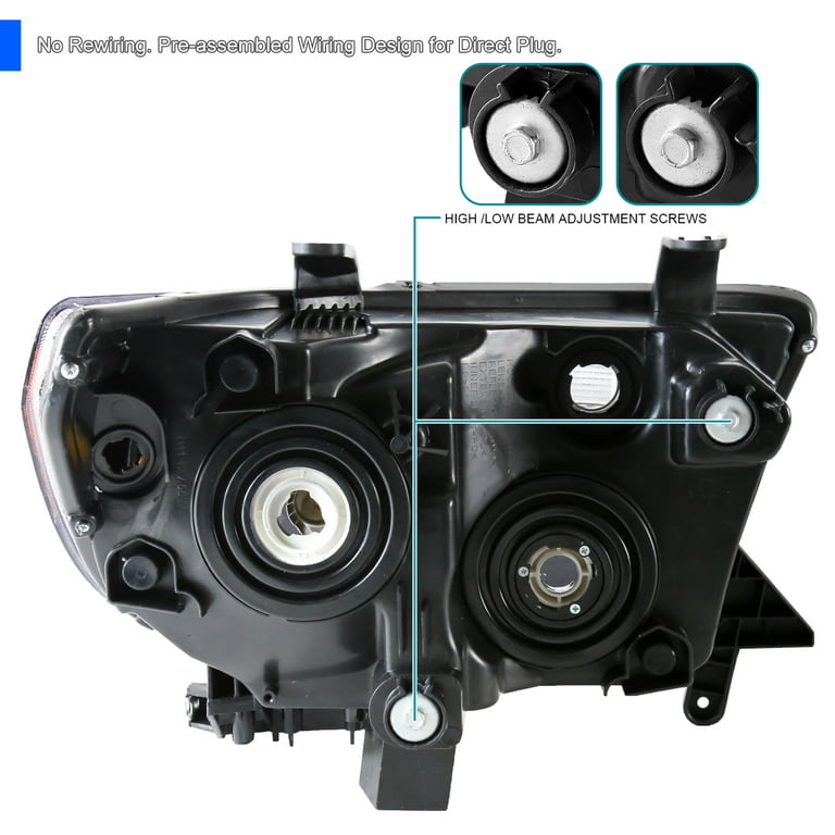 Spec-D Tuning Black Headlights w/ Amber Compatible with Toyota