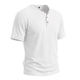 thumbnail image 5 of Henley Shirts for Men 3-Button Summer Plain Crew Neck Short Sleeve Mens T-Shirts Casual Tops, 5 of 8