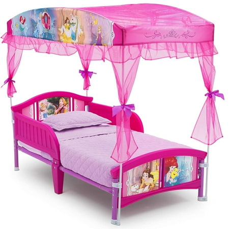 Delta Children Disney Princess Plastic Toddler Canopy Bed, Pink