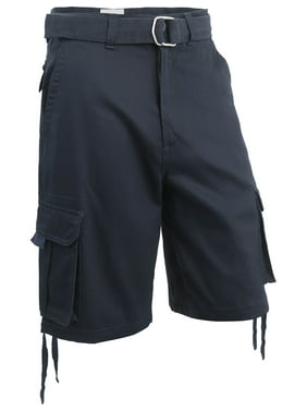 Ma Croix Mens Twill Cargo Shorts with Belt Loose Fit Multi Pocket Cotton Camouflage Outdoor Utility Wear