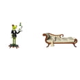 thumbnail image 1 of Figura de escritorio de camarero, estatua de rana, sofá en miniatura, muebles de casa de muñecas, estante de madera de resina, decoración adecuada par, 1 of 8