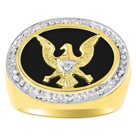 Rylos - Diamond & Black Onyx Ring 14K Yellow or White Gold Patriotic ...