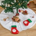 thumbnail image 2 of Shoreew Faux Fur Christmas Tree Skirt White Furry Christmas Tree Skirt Thick Soft Plush Rug for Winter Holiday Xmas Party Decoration, 2 of 7