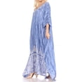 thumbnail image 3 of Sakkas Tacy Women's Casual Boho Summer Maxi Dress Caftan Kaftan Cover-up LougeWear - Sky Blue - One Size Regular, 3 of 5