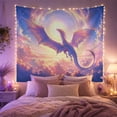 thumbnail image 2 of Dragon Soaring Through With Cloud Filled Sky At, Mystical Fantasy for Space Lovers, Galaxy Room Decor, Graduation Gift, Tapestry Wall Hanging for Bedroom and Dorm, 2 of 7