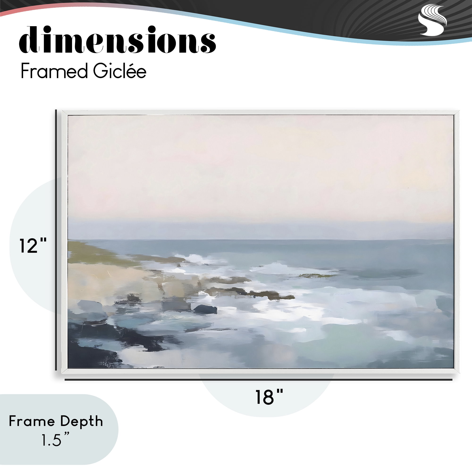 Stupell Industries Serene Coastal Ocean Scene White Framed Giclee Art, design by Creative Studio