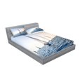 thumbnail image 2 of Ambesonne Nautical Fitted Sheet & Pillow Sham Set, Racing Sport Sailboats, Queen, Blue White, 2 of 2