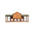 thumbnail image 3 of 79.5 " Outdoor Poultry Cage, Large Wooden Bunny Cage Chicken Coop Hen House with 2 Runs, 2 Tier Waterproof Poultry Pen Enclosure for Rabbit Chicken Duck Small Animals, 3 of 8