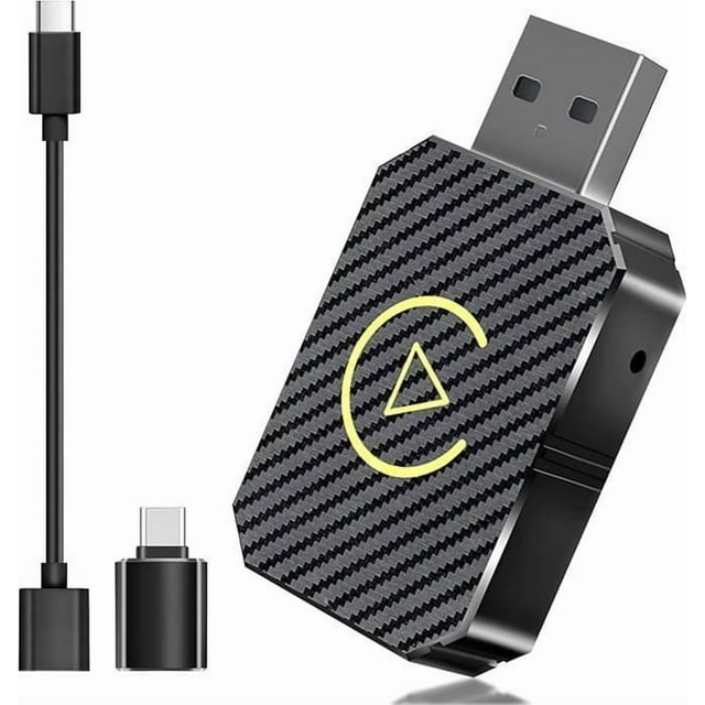 Wireless CarPlay Adapter for IOS Android Phone, with USB & USB-C/Type-C Extension Cable, Compatible with 2016+ Cars and iOS 10+