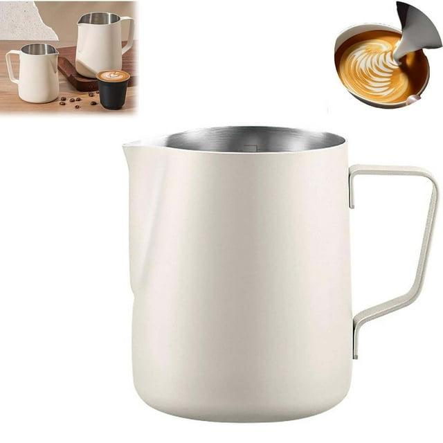 Milk Frother Cup Milk Frother Cup Stainless Steel Milk Frother Cup Large Metal Milk Frother Cup Steaming Pitcher For Coffee Milk Wooden Mugs Set Coffee Mugs with Writing Barrel Cup Ceramic Cup without