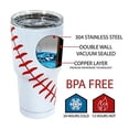 thumbnail image 2 of Urbanifi Baseball Tumbler 30 oz Cup with Straw, Lid, and Cleaner Gift for Mom Men Sports Travel Coffee Mug, Stainless Steel, Insulated, Powder Coat Paint Protection, Keep Drinks Cold and Hot, 2 of 5