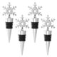 thumbnail image 1 of 4 tapones creativos de acero inoxidable con forma de copo de nieve para botellas de vino (plateados), 1 of 6