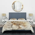 thumbnail image 3 of Designart "Solitary Beige Blossom V" Floral & Botanical Bedding Covert Set - Floral Beige Traditional Bed Set With 2 Shams, 3 of 6