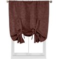 thumbnail image 2 of Sheetsnthings Virginia 37-Inch Wide x 63-Inch Long, Triple Weave Blackout Rod Pocket Tie-Up Shade for Small Window, Kitchen or Bathroom Balloon Blind, Chocolate, 2 of 2