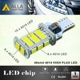 thumbnail image 4 of Alla Lighting 2600lm T15 Wedge 912 921 Strobe LED Back-up Reverse Lights, 3rd Brake Lights Stop Lights Flashing Bulbs W16W 906 922, 6000K Xenon White Super Bright 4014 48-SMD Cars RVs Trucks, 4 of 10