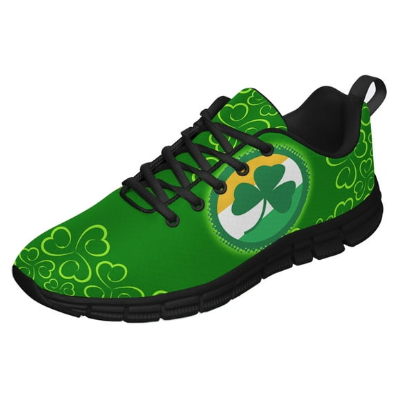 St Patricks Day Shoes for Women Men Running Sneakers Breathable Casual Sport Tennis Shoes Black Size 3.5