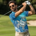thumbnail image 2 of Uorisanigo Blue Turtle Couple Matching Outfit Men's 1/4 Zip Short Sleeve Golf Shirt Casual Sport and Womens Golf Dress with Shorts with Pockets Short Sleeve Quick Dry Summer Clothes, 2 of 8