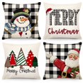 thumbnail image 1 of Fundas de almohada CDWERD Christmas, 45 x 45 cm, juego de 4 piezas de lino, 1 of 7