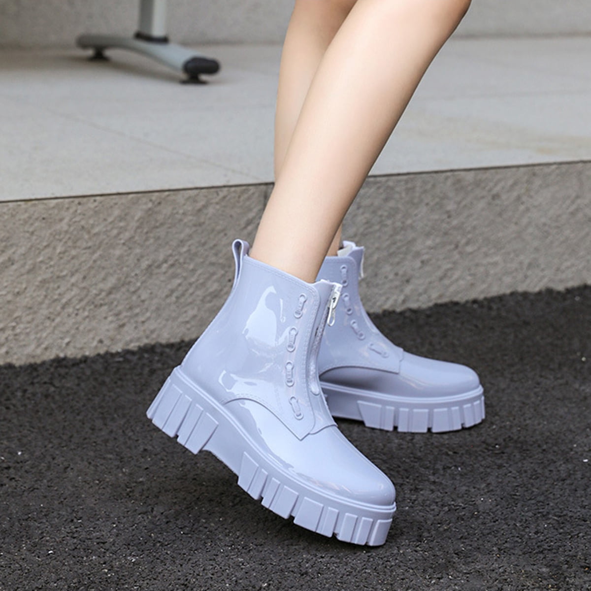 AUXDIQ Rain Shoes Women Mid-calf Boots Waterproof Rain Boots Outdoor Garden Shoes