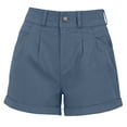 thumbnail image 7 of Admvng Womens Linen Shorts with Pockets Button Zipper Casual Summer Shorts, 7 of 7
