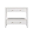 thumbnail image 2 of Maklaine Modern 26"W Engineered Wood Burl Nightstand in White, 2 of 10