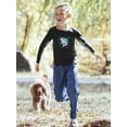 thumbnail image 2 of Grinning Shark Kids Art Long Sleeve Toddler - Toddler Long Sleeve Tee, Black, 2 of 4
