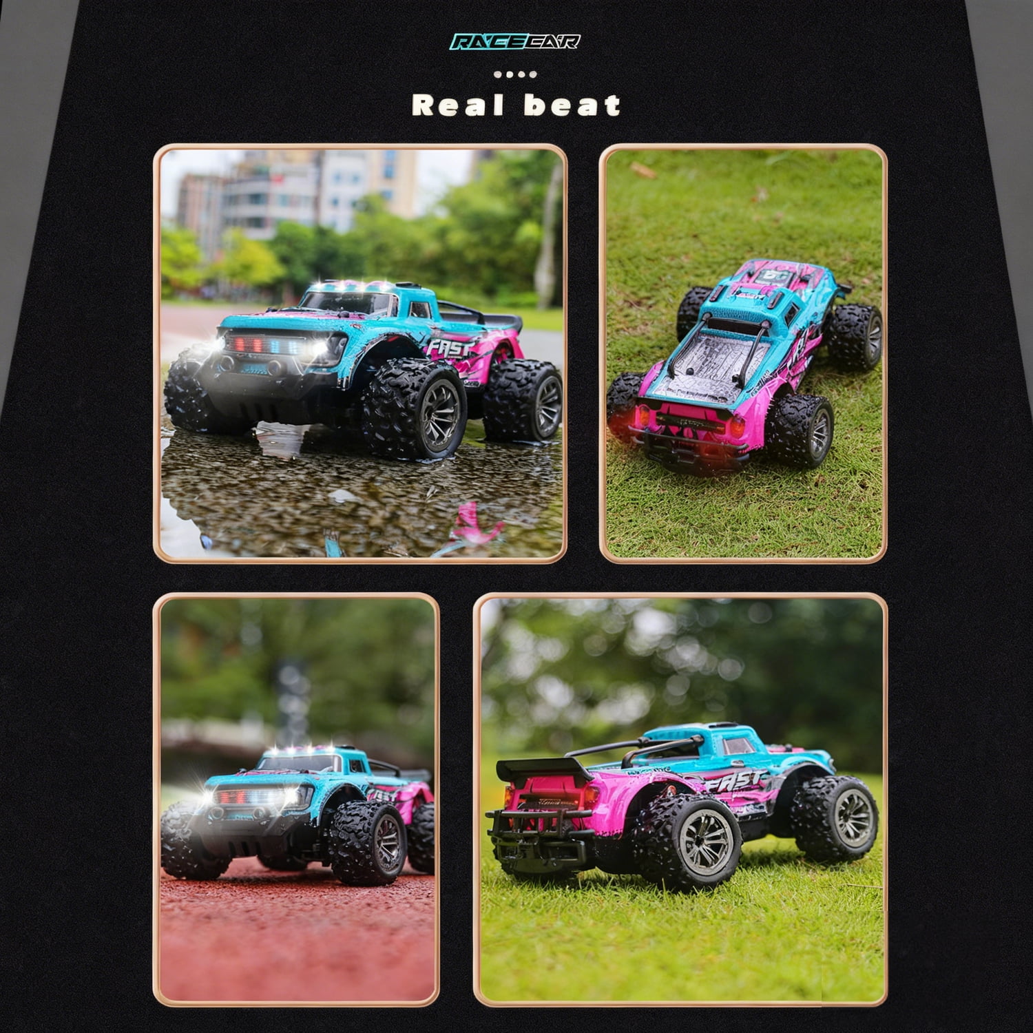 Remote Control Car, 1:20 Scale High Speed RC Cars,2WD 20Km/h with Two Rechargeable Batteries, Remote Control Monster Truck Off Road Racing Car Toys for Kids and Boys