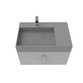 thumbnail image 2 of Amazon 30" Gray Wood Floating Vanity with Gray Top and Chrome Trim, 2 of 10