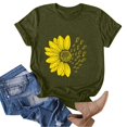 thumbnail image 5 of Women's T Shirts Short Sleeve Sunflower Butterfly Printed Shirt Round Neck Fashion Top Lightweight Soft Outfit Clothes Summer Casual T-shirt Tops, 5 of 5