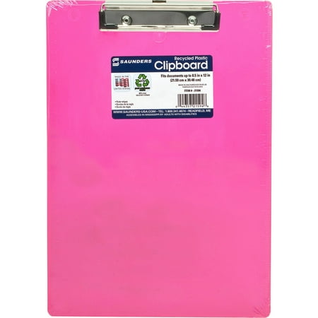 UPC: 0044357215946 | Saunders  SAU21594  Neon Plastic Clipboards  1 Each  Neon Pink