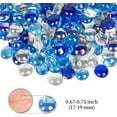 thumbnail image 2 of Flat Glass Marbles TopboutiqueFlat Gems Mixed Blue Aquarium Pebbles Decorative Vase Filler Beads Table Scatters for Table Floral Arrangements,(17-19mm,0.66lb/300g), 2 of 7