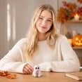 thumbnail image 3 of Cute Ghost Halloween Decor, Mini Adorable Ghost Figurine with Skull Ice Cream, Spooky Season Tabletop Ornament for Desk, Shelf, and Party, 3 of 6