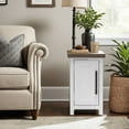 thumbnail image 2 of Hampton 14" Farmhouse Chair Side Table with Door Storage, Two-Tone Wood Finish, Fully Assembled, 2 of 10