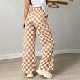 thumbnail image 5 of Njagoc3 Wide Leg Pants for Women | Drawstring Waist Checkered Trousers with Side Pockets | Relaxed Loose Fit for Fall Casual Daily Wear & Vacation Outings，Yellow，S, 5 of 6