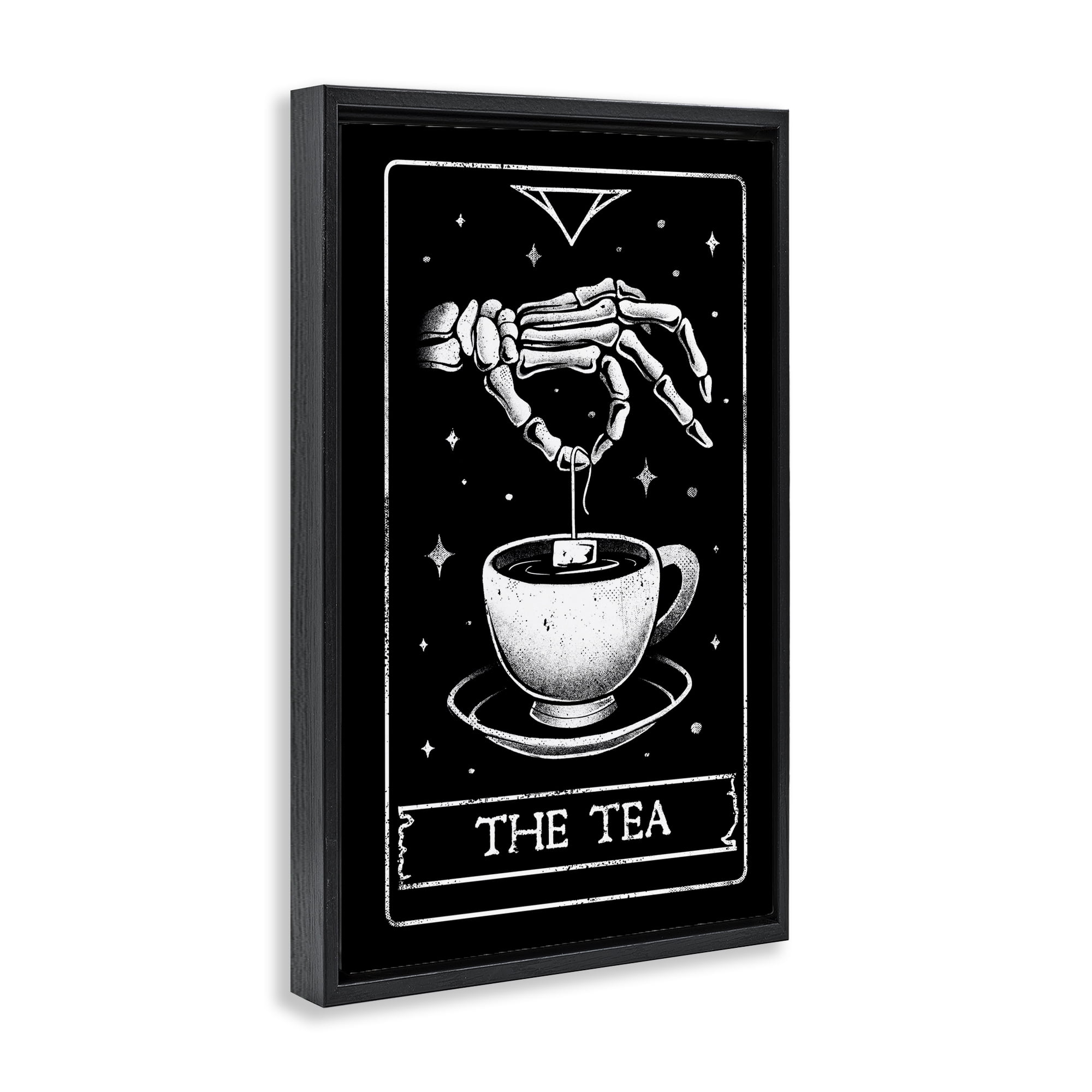 Stupell Industries The Tea Skeleton Tarot Black Framed Floater Canvas Wall Art, design by EduEly Designs