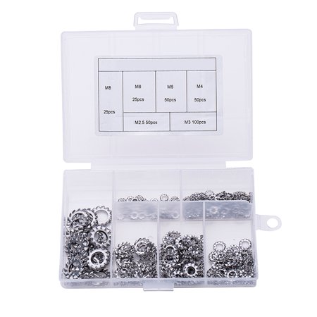 

300 Pcs Star Lock Washers Set Stainless Steel External Toothed Washer Set