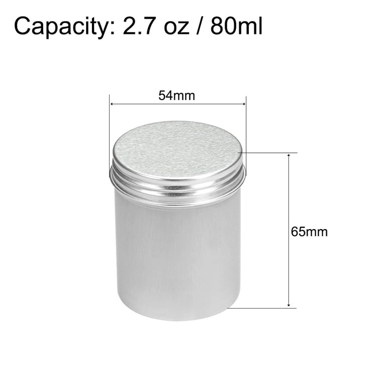 Gray Shallow Round Screw Top Tin Containers