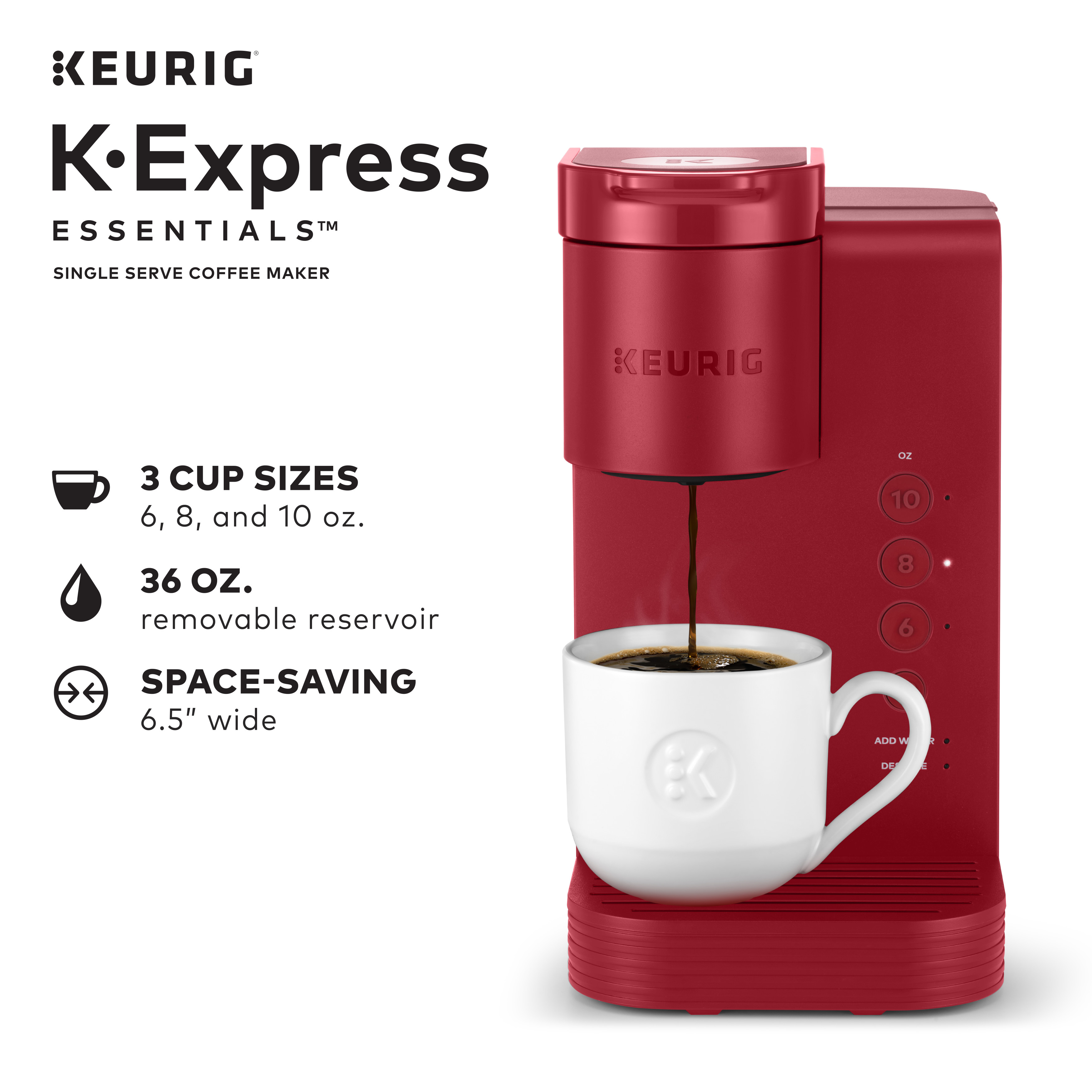 Keurig K-Express Essentials Red Single-Serve K-Cup Pod Coffee Maker - image 4 of 13