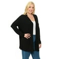 thumbnail image 2 of Pastel by Vivienne Women's Long Sleeve Jersey Plus Size Cardigan Black XXXX-Large, 2 of 3