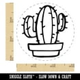 thumbnail image 2 of Hand Drawn Cactus Doodle Self-Inking Rubber Stamp Ink Stamper - Brown Ink - Small 3/4 Inch, 2 of 7