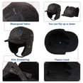 thumbnail image 4 of Comhats Mens Winter Cap Waterproof Faux Leather Aviator Pilot Deerstalker Cap Women Faux Earflap Hunting Trapper Hat Ladies Ski Running Cycle Golf Peaked Cap Fleece Lined Coffee 60-62CM XL, 4 of 7