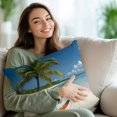 thumbnail image 3 of Throw Pillow Covers 20x20 Inch Set of 2 Palm Tree Starfish Decorative Pillow Covers Ocean Beach Cushion Cover Pillowcase for Sofa Couch Bed Home Decor, 3 of 9